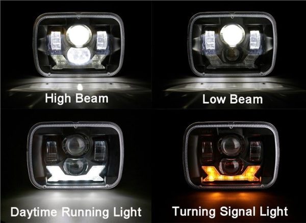 2021 Led Lub Taub Hau Teeb Rau Jeep YJ 5x7 Nti Teeb Lub Teeb Rau Cherokee XJ