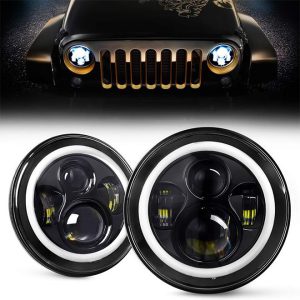 7 nti Led Halo Teeb Rau Jeep Wrangler JK CJ TJ Harley Davidson Hummer H2 Royal Enfield Tsheb Tsheb