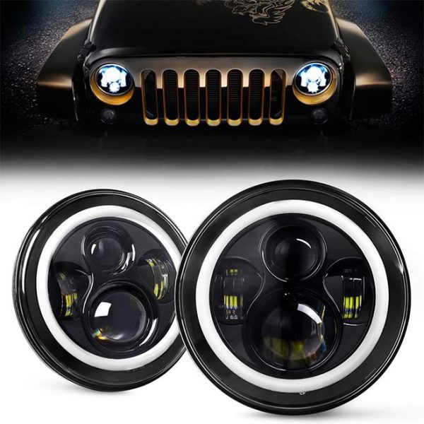 7 nti Led Halo Teeb Rau Jeep Wrangler JK CJ TJ Harley Davidson Hummer H2 Royal Enfield Tsheb Tsheb