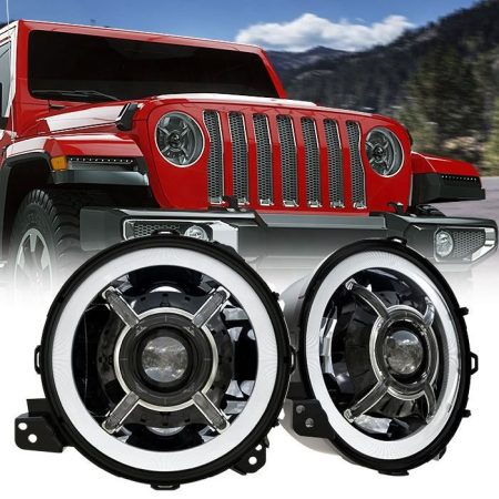 9 Nti Hloov Halo Led Lub Taub Hau Taws Teeb Hloov Rau Cov Khoom Siv Rau Jeep Wrangler JL