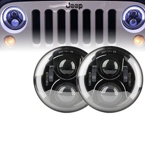 Morsun 7inch Sealed Beam LED Lub Teeb Taws Teeb Projector Rau Av Rover 90 Headlamp Nrog Halo Teeb pom kev zoo