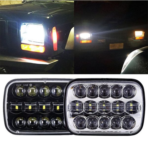 Morsun Square LED Taws Teeb Rau Jeep Wrangler 5x7inch Siab Tshaj Nqaj Beam Teeb Lub Teeb